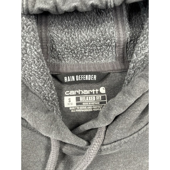 Carhartt Rain Defender Hoodie Womens S Grey Fleece Sweatshirt Midweight Workwear - Picture 4 of 13